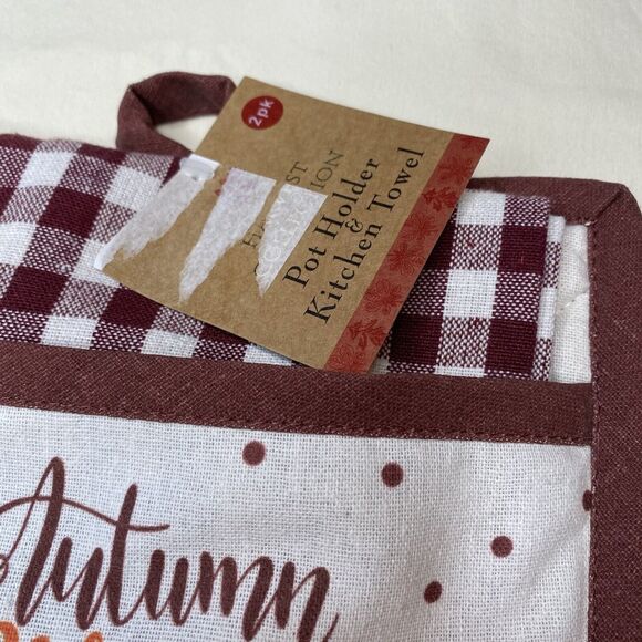 Harvest Collection Kitchen Dish Towel & Pot Holder Autumn Blessings. Brand New - Picture 3 of 5